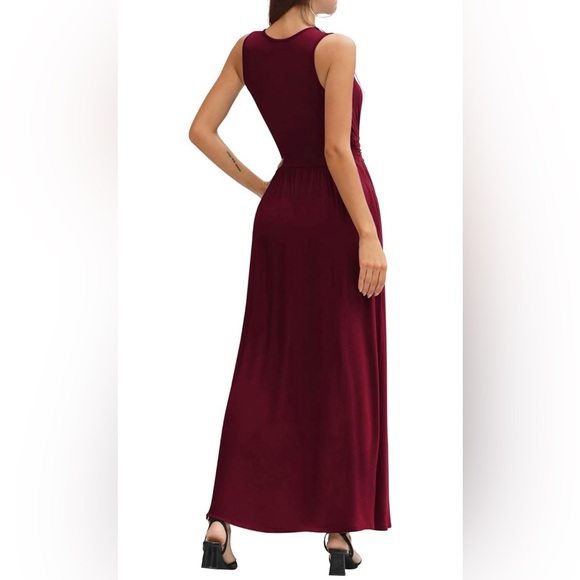 Burgundy Cross Front Maxi Dress - Picture 5 of 5